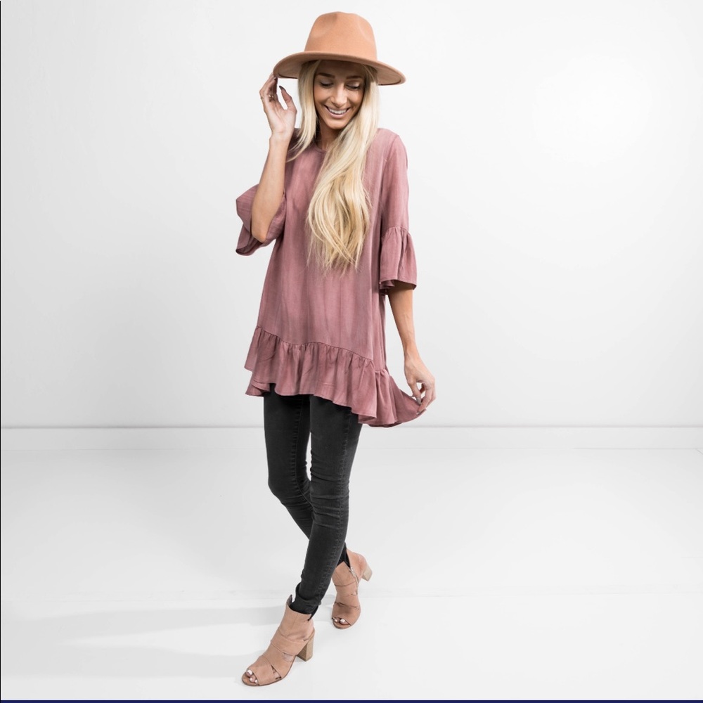 🌸🌿Shayla Ruffle Tunic in Brick🌿🌸 - Picture 3 of 4